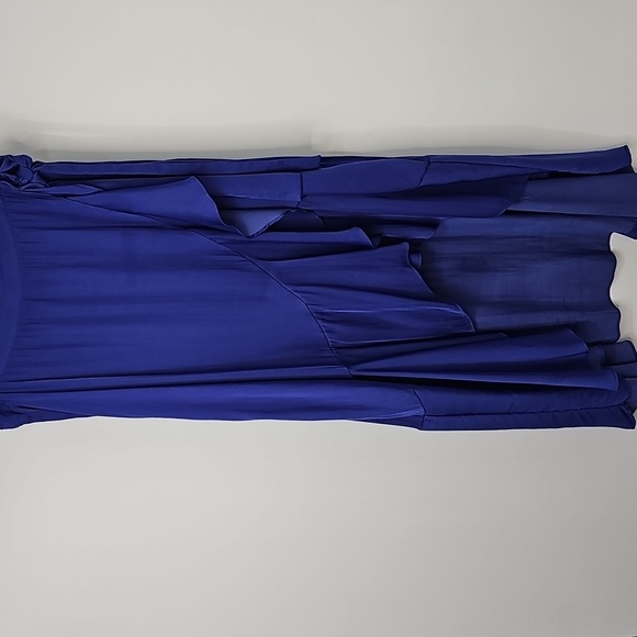 Anthropologie Elegant Blue Silky Wrap Skirt Asymmetrical Ruffle Hem Peasant - Picture 12 of 16